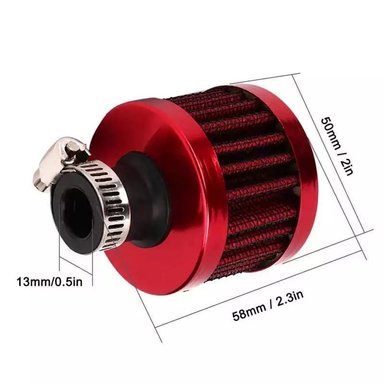 MINI FILTRO DE AIRE ZAMIT TUNING UNIVERSAL ROJO 1.2CM - 2