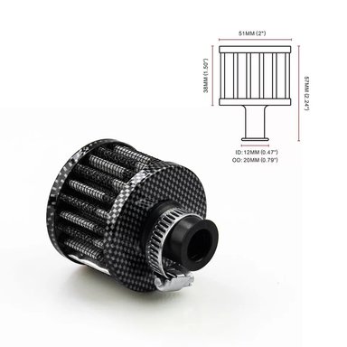 FILTRO AIRE ZAMIT TUNING MINI UNIVERSAL FIBRA CARBONO 1.2 CM - 2