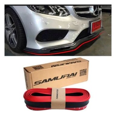 CINTA ZAMIT TUNING LIP DELANTERO SAMURAI ' NEGRO CON FILO ROJO ' 2.5METROS