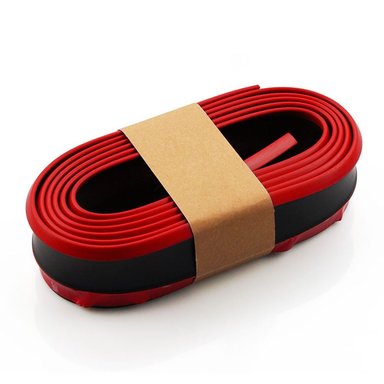 CINTA ZAMIT TUNING LIP DELANTERO SAMURAI ' NEGRO CON FILO ROJO ' 2.5METROS - 2