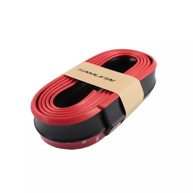 CINTA ZAMIT TUNING LIP DELANTERO SAMURAI ' NEGRO CON FILO ROJO ' 2.5METROS - 3