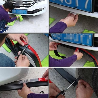 CINTA ZAMIT TUNING LIP DELANTERO SAMURAI ' NEGRO CON FILO ROJO ' 2.5METROS - 4