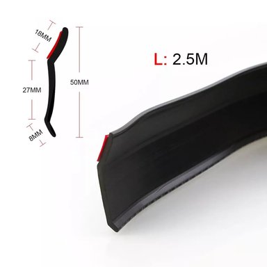 CINTA ZAMIT TUNING LIP DELANTERO SAMURAI ' NEGRO CON FILO ROJO ' 2.5METROS - 5