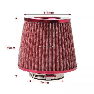 FILTRO AIRE ZAMIT TUNING UNIVERSAL ROJO 7.6 CM 3' PULGADAS - 5