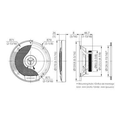 PARLANTES BOCINAS KENWOOD KFC-S1676EX - 330W - 3