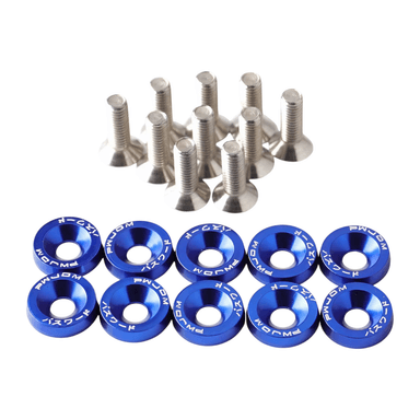 ARANDELAS Y PERNOS DECORATIVOS PARA AUTO M6 X 10 UNIDADES - AZUL - 4