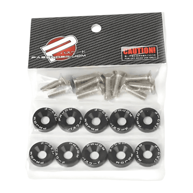 ARANDELAS Y PERNOS DECORATIVOS PARA AUTO M6 X 10 UNIDADES - NEGRO