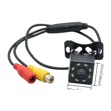 CÁMARA DE RETROCESO UNIVERSAL 12V - CUADRADA 8 LED