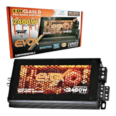 AMPLIFICADOR EVOX 2400WATTS - 4 CANALES - CLASE D - LIGHTNING150.4