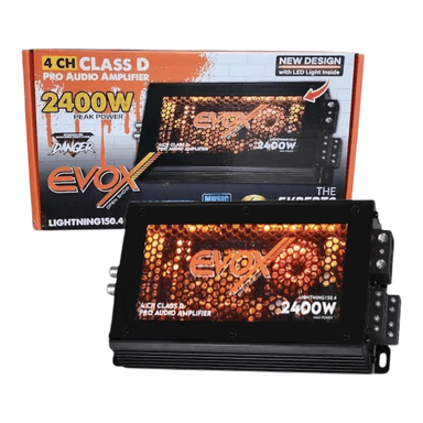 AMPLIFICADOR EVOX 2400WATTS - 4 CANALES - CLASE D - LIGHTNING150.4 - 5