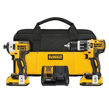 SET DE HERRAMIENTAS DEWALT TALADRO PERCUTOR DCD796 + ATORNILLADOR IMPACTO DCF887 DCK287D2-B2