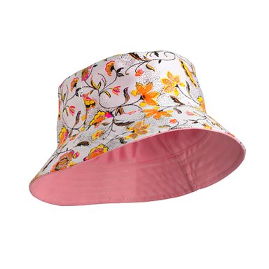 BUCKET HAT REVERSIBLE ROSADO - DISEÑO FLORES PRIMAVERALES - 2