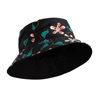 BUCKET HAT TODO GORROS PERU REVERSIBLE NEGRO DISEÑO FLOREADO 8