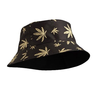 BUCKET HAT REVERSIBLE MARRON - DISEÑO HELECHOS AMARILLOS