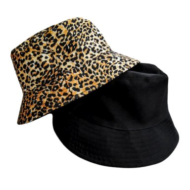BUCKET HAT REVERSIBLE NEGRO - DISEÑO GUEPARDO - 1