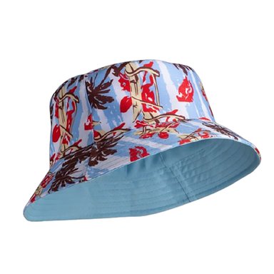 BUCKET HAT TODO GORROS PERU REVERSIBLE COLOR CELESTE DISEÑO TROPICAL - 1