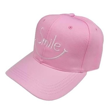 GORRO TODO GORROS PERU ROSADO MODELO SMILE CON BORDADO BLANCO