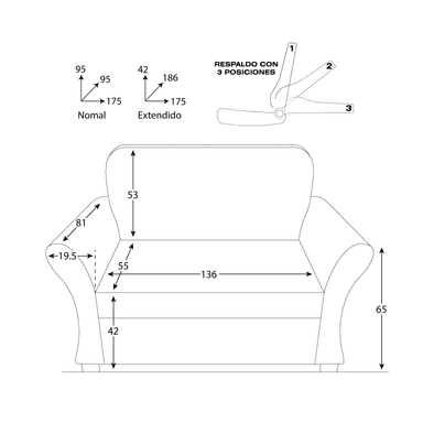 SOFA CAMA BARAKA HOME VANCOUVER 2 PLZ - 3