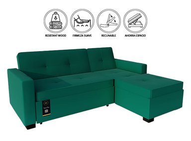 SOFÁ CAMA BARAKA HOME DEBAR 3 CUERPOS SECCIONAL DERECHO