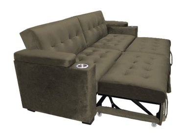 SOFA CAMA BARAKA HOME MADISON 2 CUERPOS CON PORTAVASO Y ALMACENAMIENTO KING