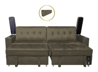 SOFA CAMA BARAKA HOME MADISON 2 CUERPOS CON PORTAVASO Y ALMACENAMIENTO KING - 3