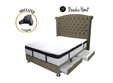 DORMITORIO BARAKA HOME COM0046 QUEEN PLATINIUM + ALMOHADA + COBERTOR - 2