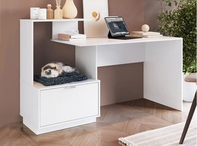 ESCRITORIO CON ESTANTE BARAKA HOME SM0001060_200003 160 CM BLANCO NANU - 2