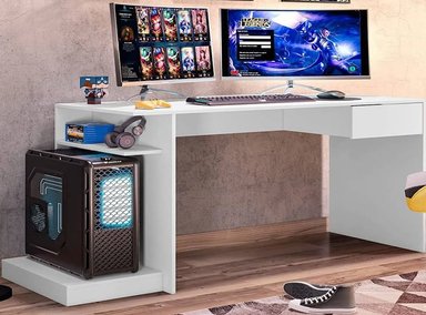 ESCRITORIO GAMER BARAKA HOME SM0001060_200003 156 CM BLANCO NAURU - 3