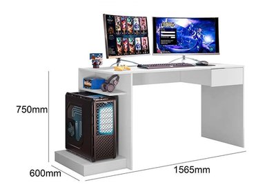 ESCRITORIO GAMER BARAKA HOME SM0001060_200003 156 CM BLANCO NAURU - 4