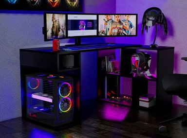 ESCRITORIO GAMER BARAKA HOME SM0001060_200037 133 CM NEGRO SAVAVE - 3