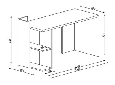 ESCRITORIO CON ESTANTE BARAKA HOME SM0001060_200003 122 CM BLANCO NIUTAO - 4
