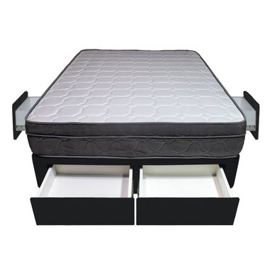 CAMA BARAKA HOME TURIN 1.5 PLAZAS + 4 CAJONES + 1 ALMOHADA