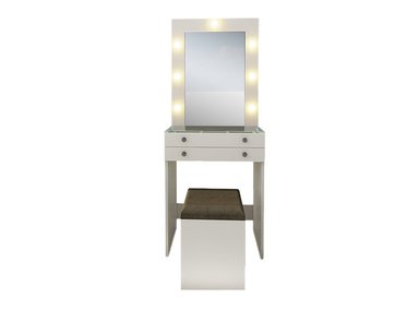 TOCADOR BARAKA HOME JOYERO CON ESPEJO SANDUR + PUFF BLANCO