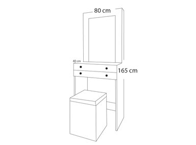 TOCADOR BARAKA HOME JOYERO CON ESPEJO SANDUR + PUFF BLANCO - 4