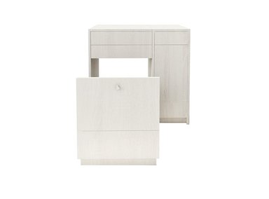 TOCADOR BARAKA HOME BLANCO HUMO JOYERO ESPEJO HOV PUERTA LATERAL + PUFF POLAR - 2