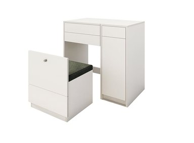 TOCADOR BARAKA HOME BLANCO HUMO JOYERO ESPEJO HOV PUERTA LATERAL + PUFF POLAR - 3