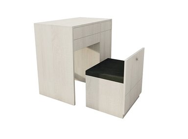 TOCADOR BARAKA HOME BLANCO HUMO JOYERO ESPEJO HOV PUERTA LATERAL + PUFF POLAR - 4