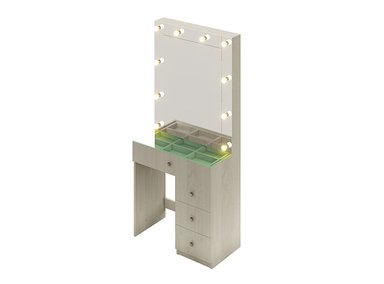 TOCADOR BARAKA HOME ORGANIZADOR IRIS CON ESPEJO DESPEGABLE POLAR BLANCO HUMO