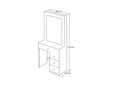TOCADOR BARAKA HOME ORGANIZADOR IRIS CON ESPEJO DESPEGABLE POLAR BLANCO HUMO - 2