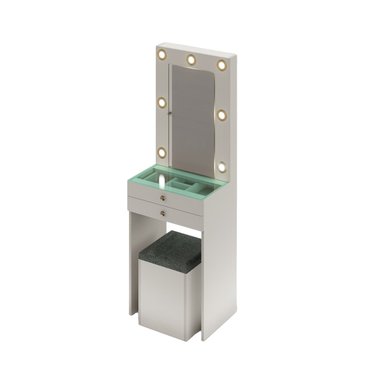 TOCADOR BARAKA HOME JOYERO CAMELIA CON ESPEJO DESPEGABLE BLANCO