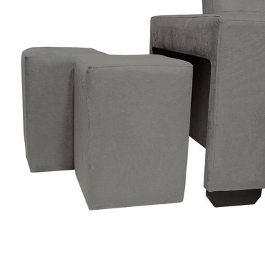SOFÁ CAMA BARAKA HOME GRIS OSCURO MADISON 1.5 PLZ CON PORTAVASO + PUFF - 5