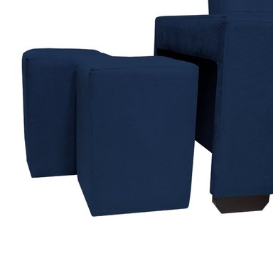SOFÁ CAMA BARAKA HOME AZUL MARINO MADISON 1.5 PLZ CON PORTAVASO + PUFF - 5