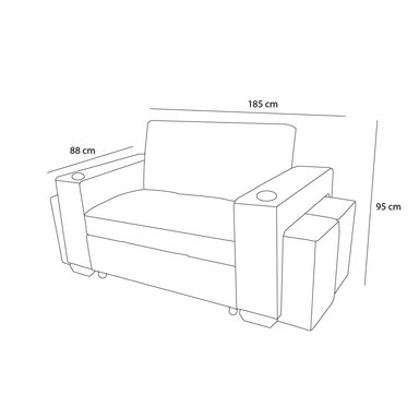SOFÁ CAMA BARAKA HOME AZUL MARINO MADISON 1.5 PLZ CON PORTAVASO + PUFF - 6