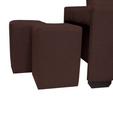 SOFÁ CAMA BARAKA HOME CHOCOLATE MADISON 2 PLZ CON PORTAVASO + PUFF - 5