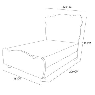 DORMITORIO BARAKA HOME 1.5 PLAZAS PIECERA ROZE COLCHON TURIN TELA PRANNA - 3