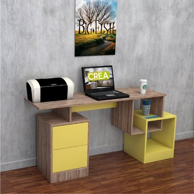 ESCRITORIO BARAKA HOME CON CAJONES BAITI - OLMO GRIS