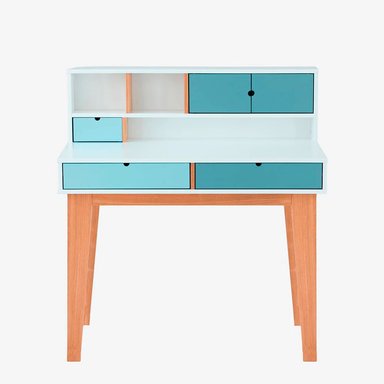 ESCRITORIO BARAKA HOME CON CAJONES Y REPISA KOINAWA - BLANCO