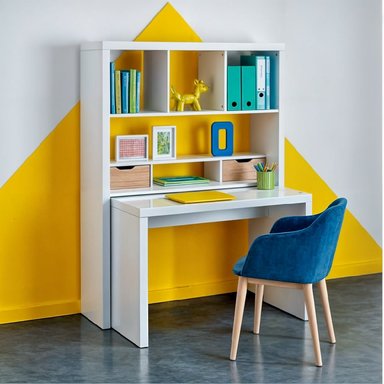 ESCRITORIO MOVIBLE BARAKA HOME CON REPISA UTIROA - BLANCO