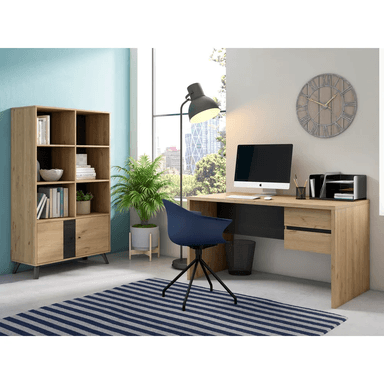 ESCRITORIO CON CAJONES BARAKA HOME EDET - DAMASCO Y NEGRO - 5