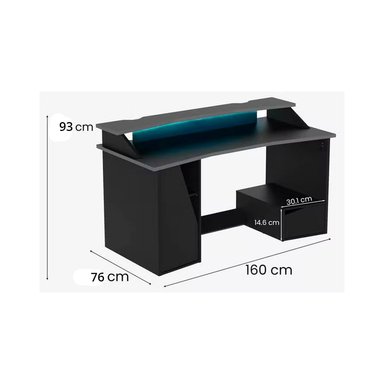 ESCRITORIO GAMER LOLUA - NEGRO - 6